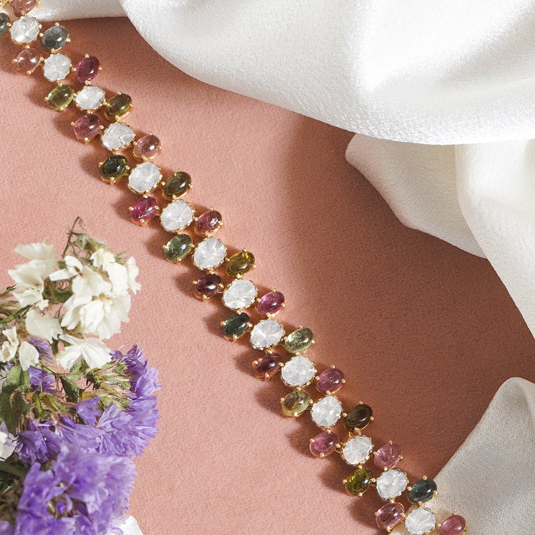 Emma Polki diamond bracelet with elegant uncut diamonds