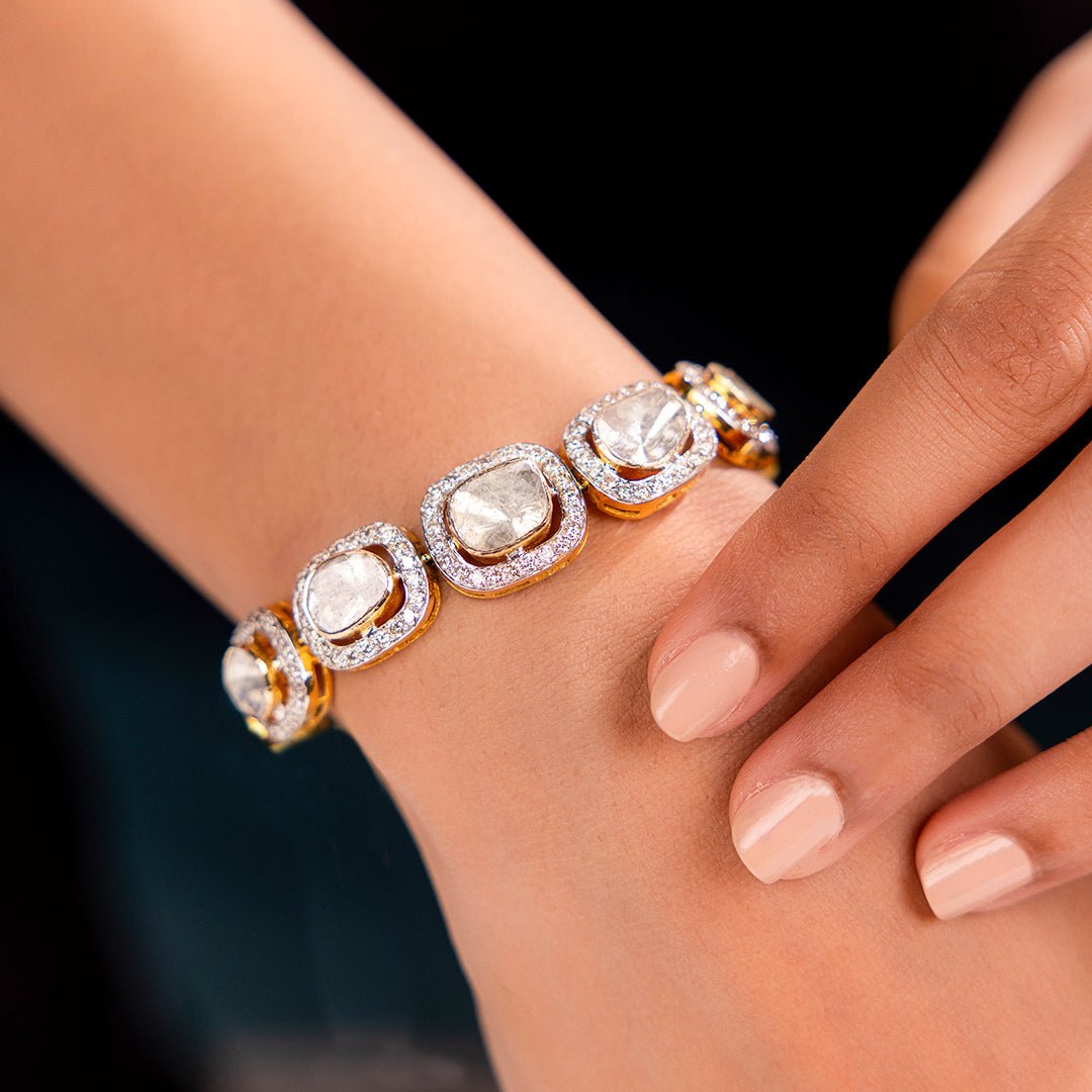 Minimalist's Dream Polki diamond bracelet with simple elegance