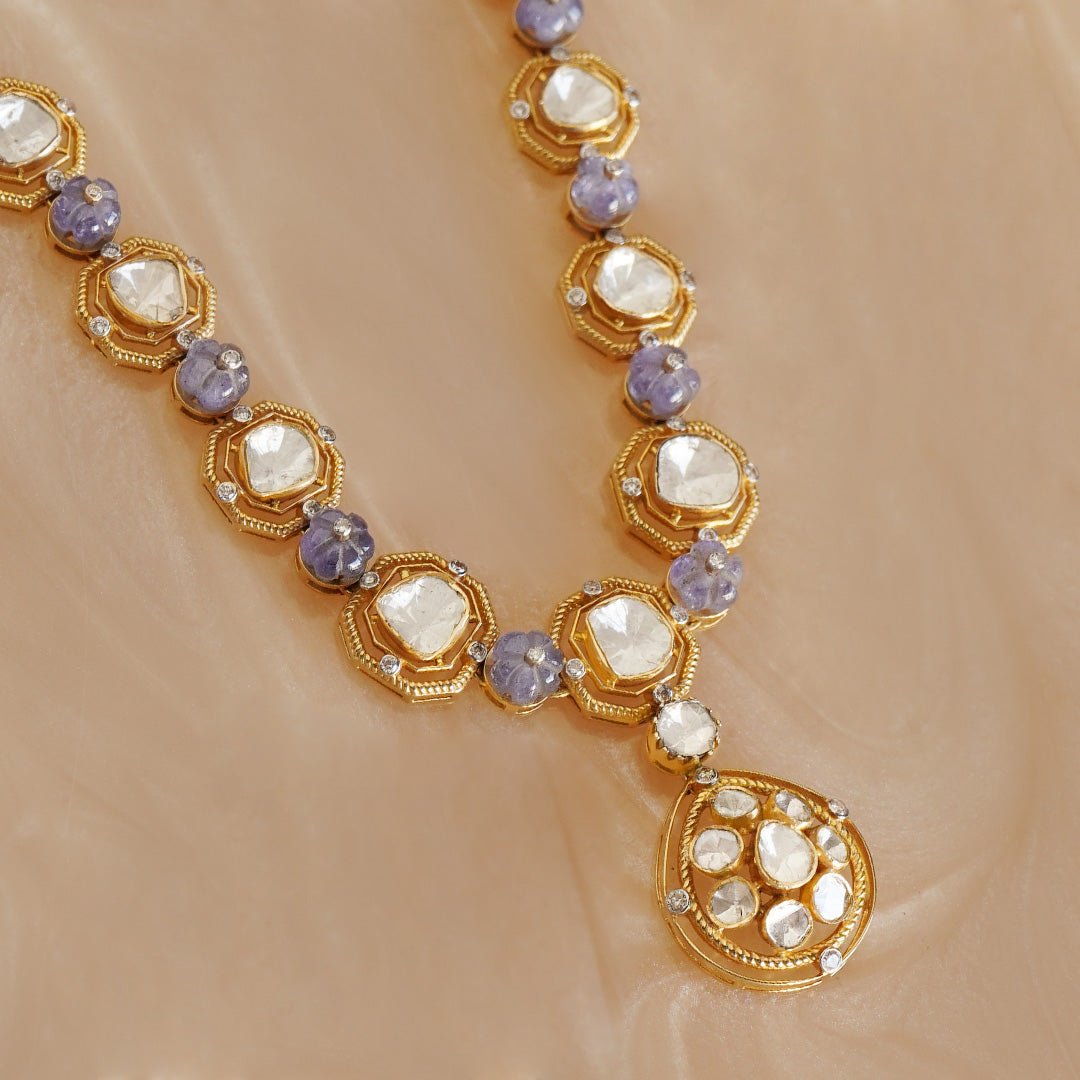 Nerissa necklace captured on model in a romantic Indian celebration style