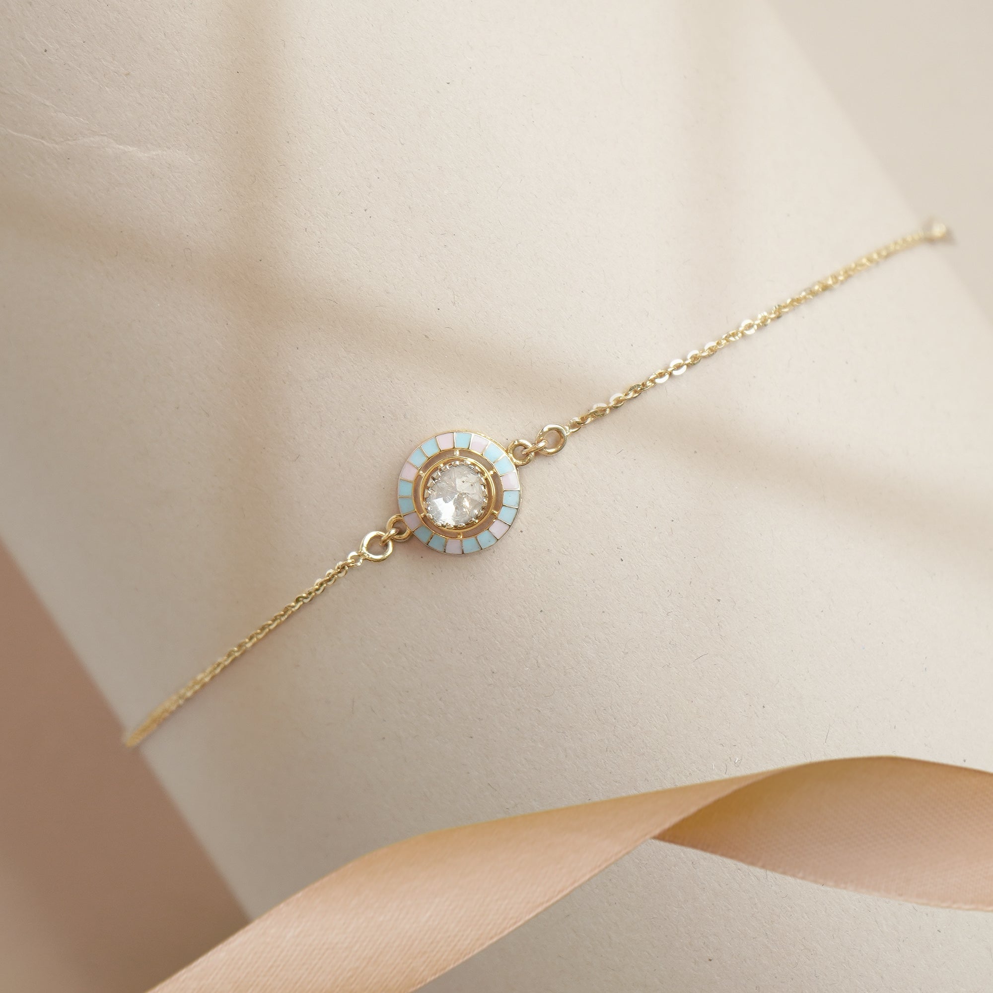 Colour Floss Polki diamond bracelet with vibrant uncut gems