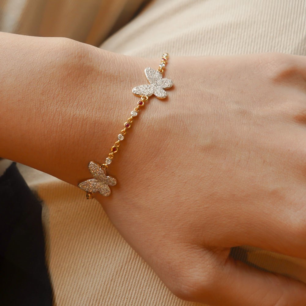 Butterfly Glint diamond bracelet with butterfly-inspired diamonds