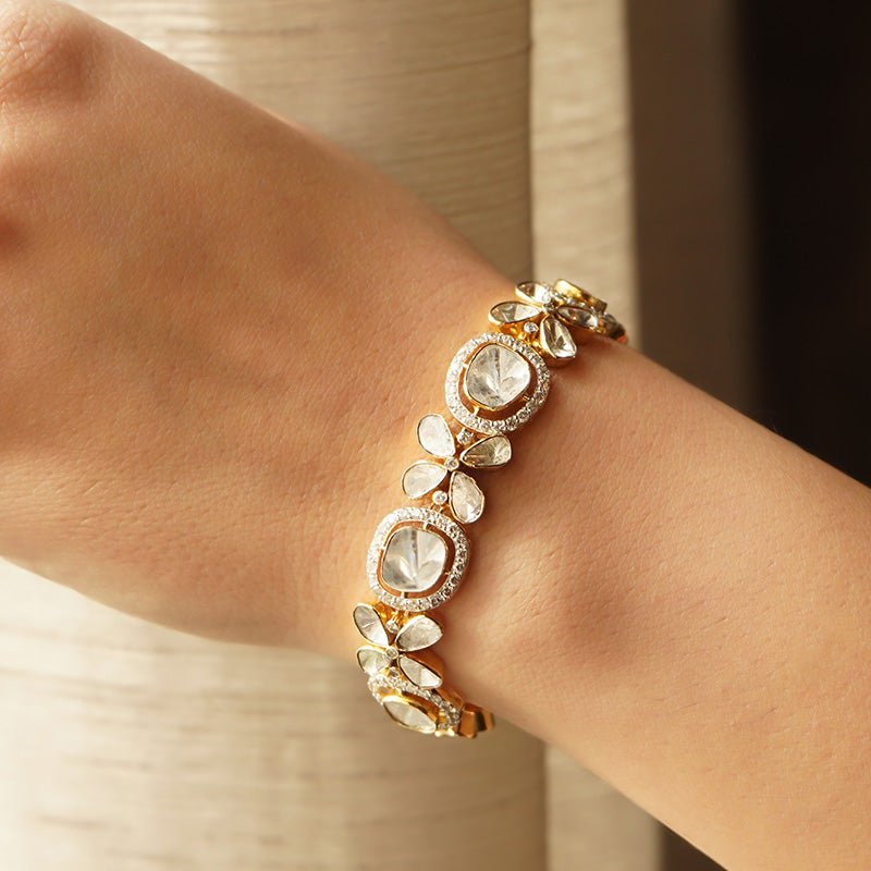 Glimmer Glee Polki bracelet with sparkling uncut diamonds