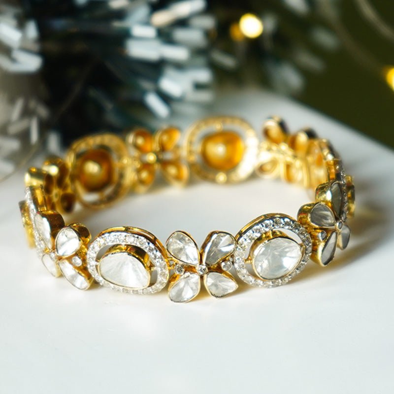 Glimmer Glee Polki bracelet with sparkling uncut diamonds