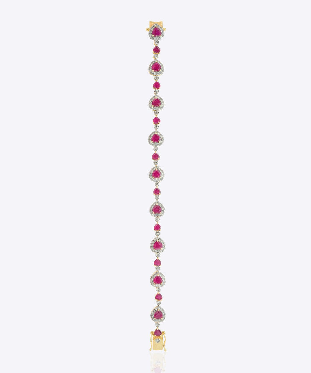 Scarlet Heirloom Polki Bracelet in 14K gold with rubies and Polki diamonds