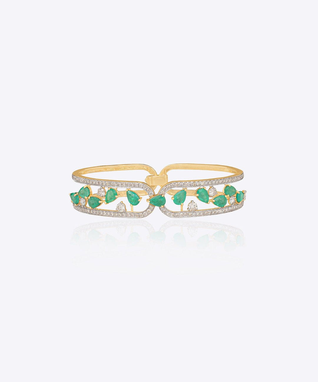 Botanica Bloom Bracelet in 14K gold with emeralds – elegant Polki jewellery design