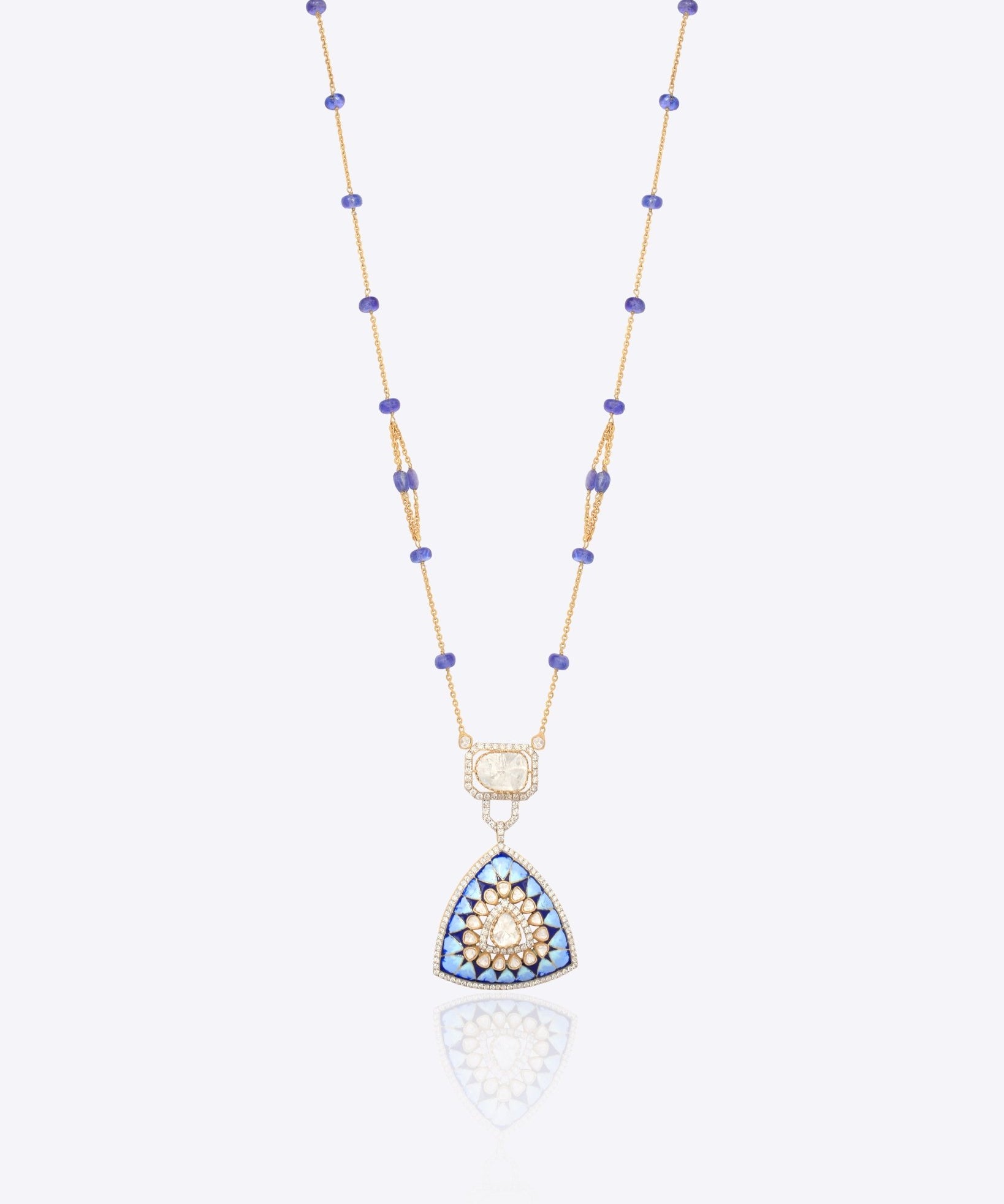 Ocean Prism Pendant in 14K gold – fine Polki jewellery with a modern design