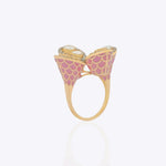 Dusky Fleur Polki rings in 18K gold featuring vintage polki diamond design
