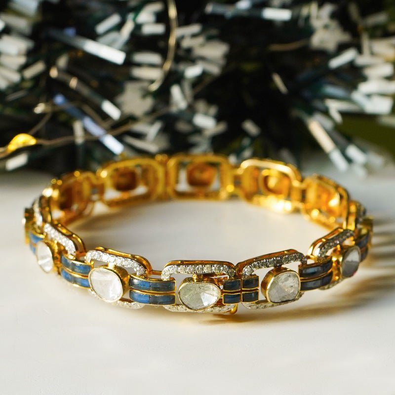 Majestic Ocean Bloom wristlet with ocean-inspired sapphires