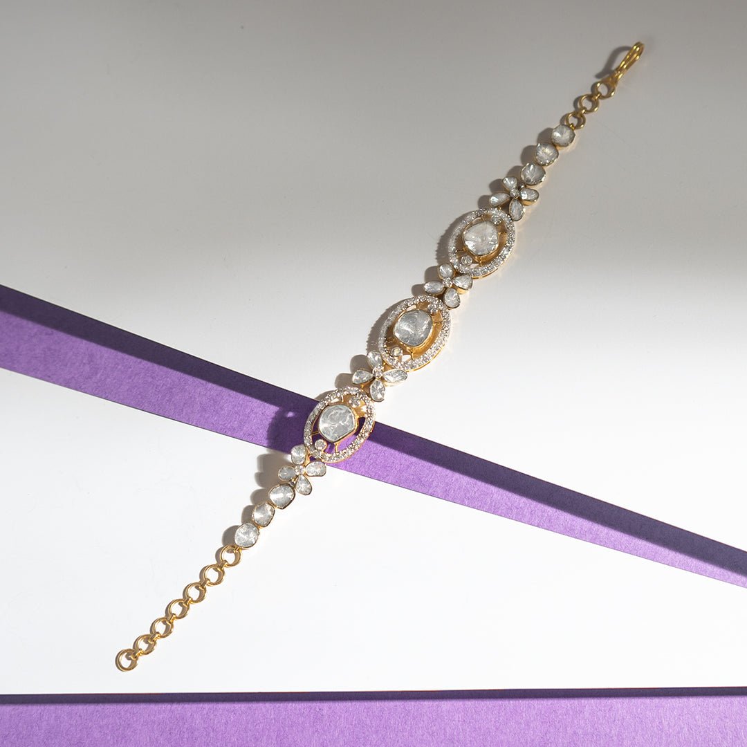 Whimsicle diamond Polki bracelet with whimsical uncut diamonds