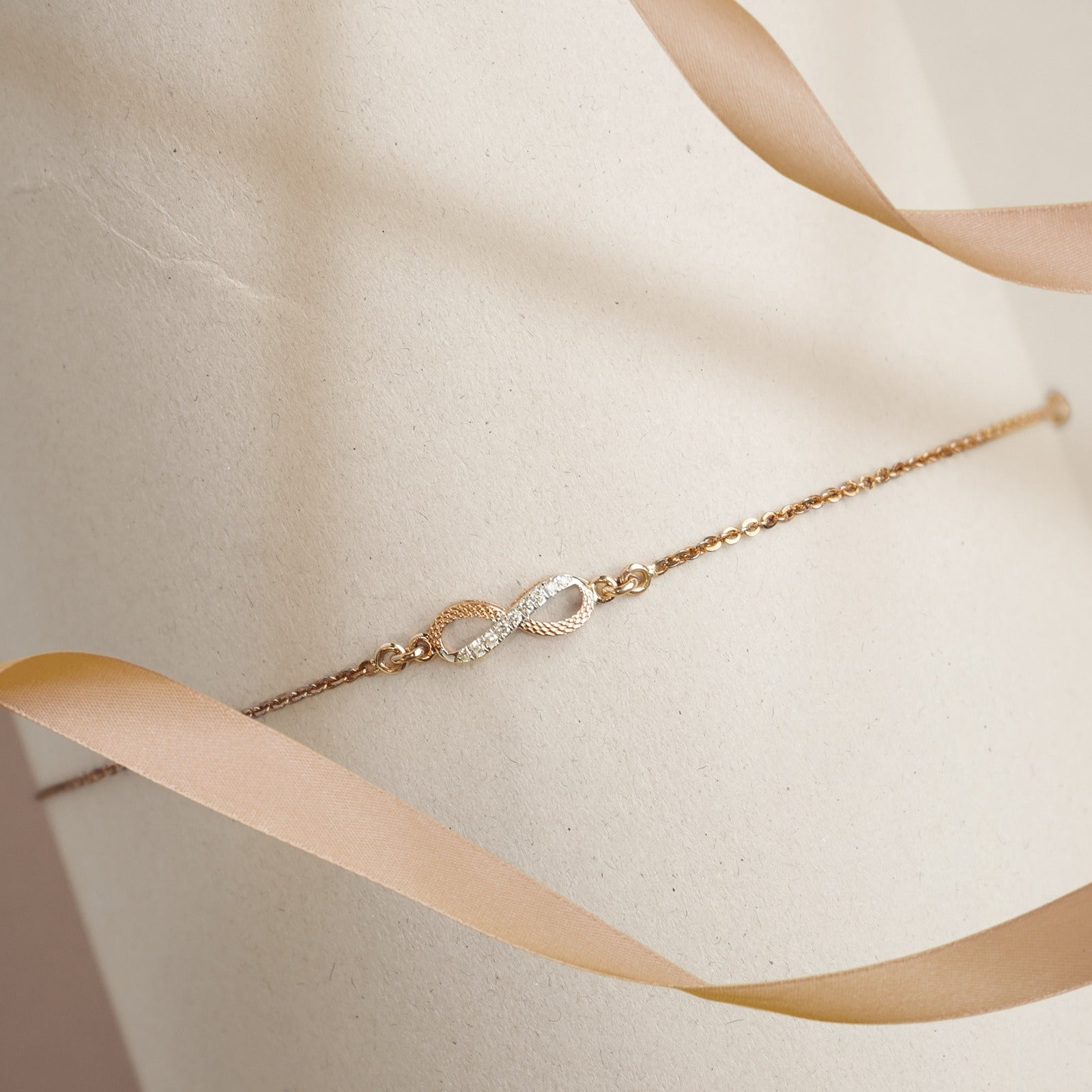 Infinity diamond bracelet with endless diamond sparkle