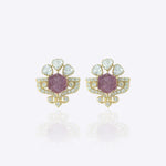 14K gold Mughal Muse earrings with Polki diamonds in a classic motif.