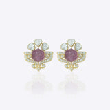 14K gold Mughal Muse earrings with Polki diamonds in a classic motif.