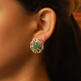 Emerald Floral Luxe Studs