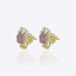 14K gold Mughal Muse earrings with Polki diamonds in a classic motif.