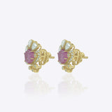 14K gold Mughal Muse earrings with Polki diamonds in a classic motif.