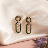 Magnificent Green Polki Diamond Earrings