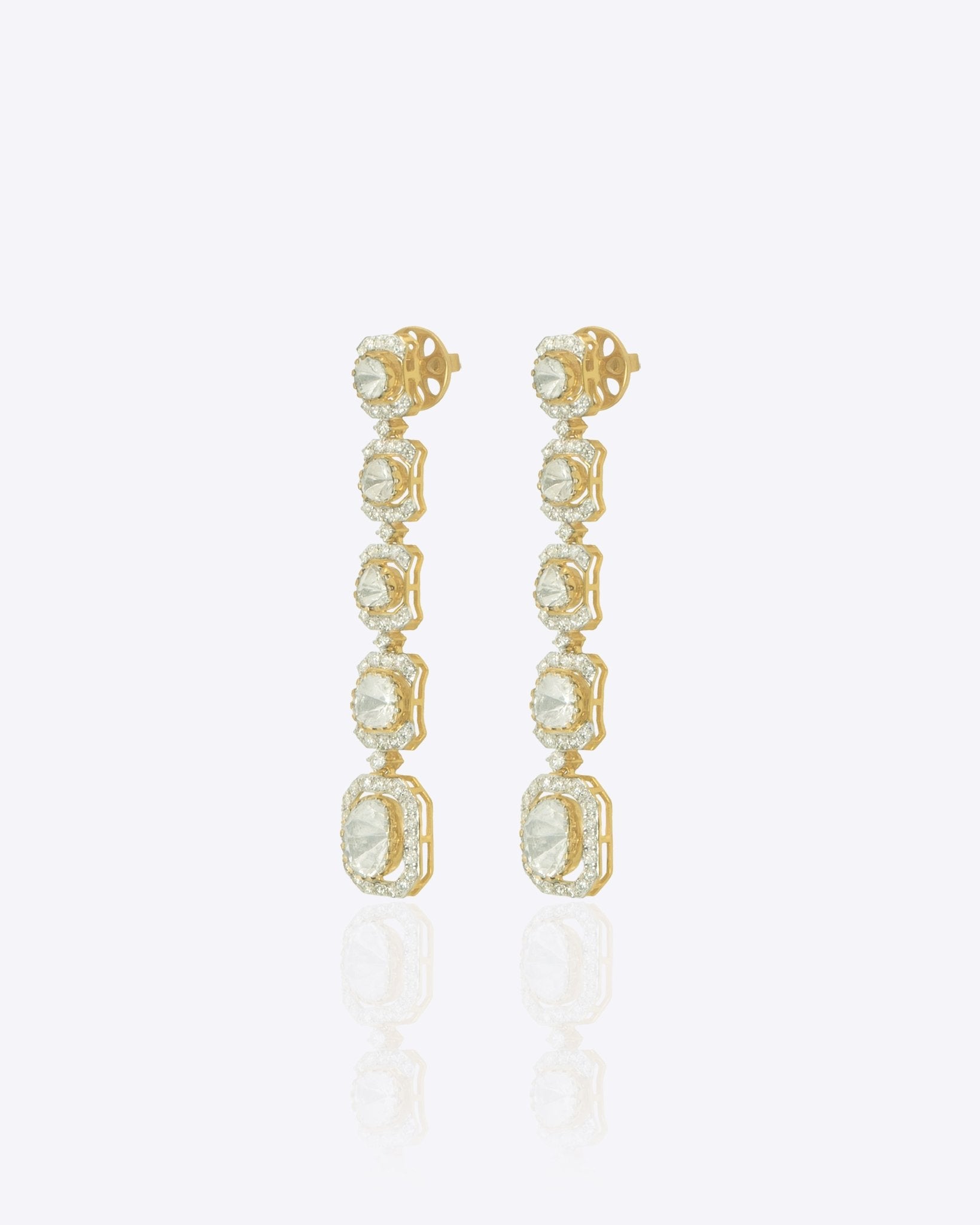 14K gold Noorline Polki dangler earrings.