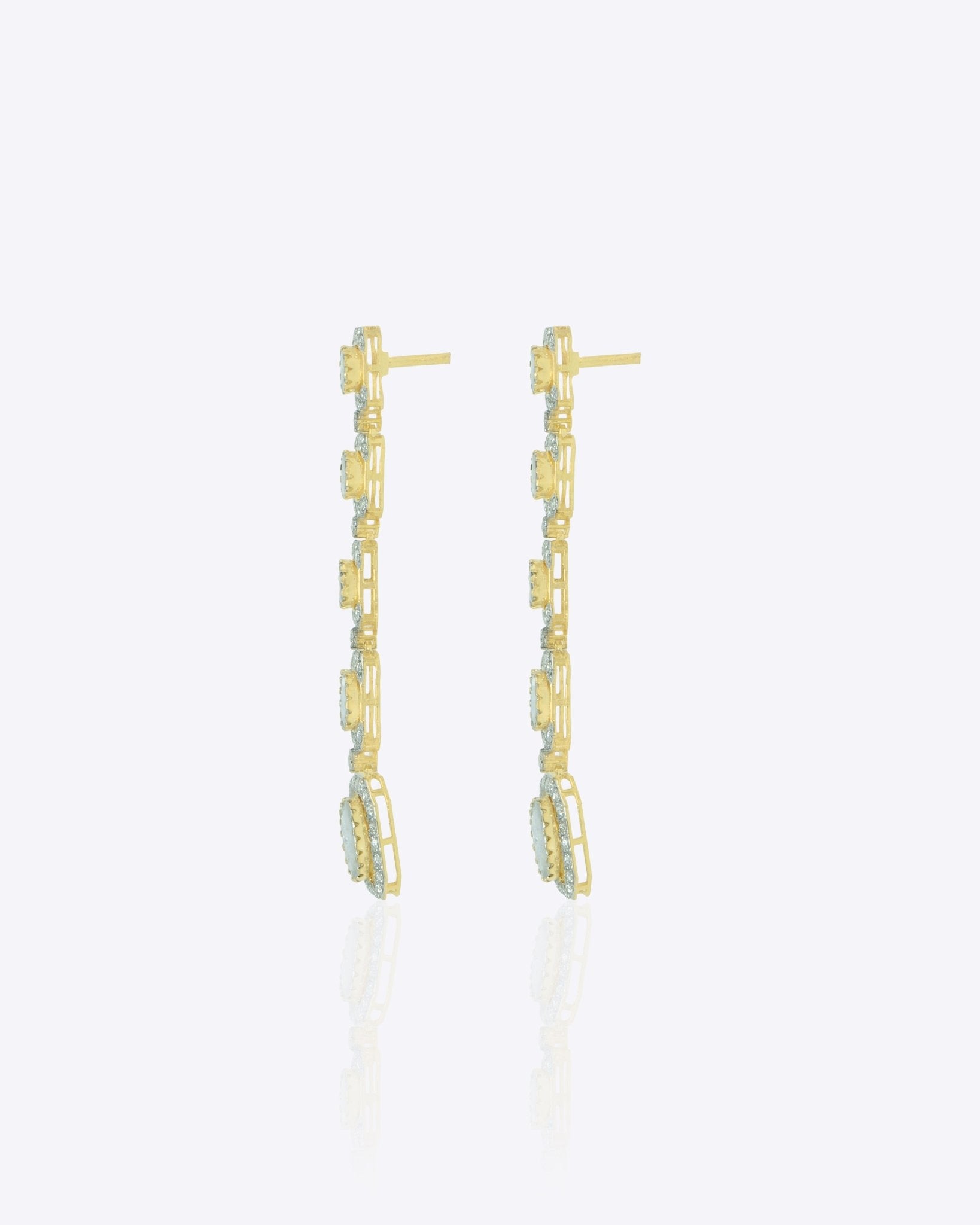 14K gold Noorline Polki dangler earrings.