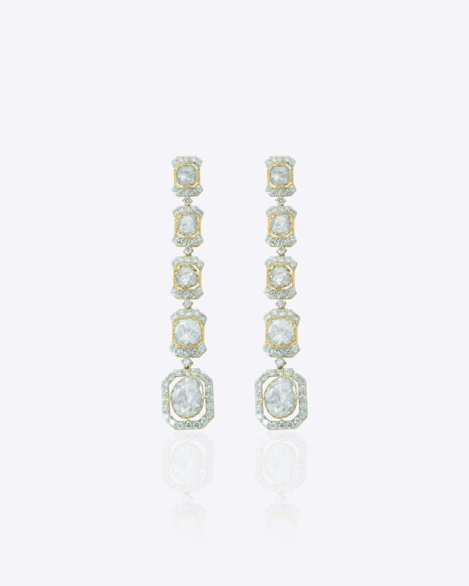 14K gold Noorline Polki dangler earrings.