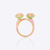 Enamel Polki Swirl Ring