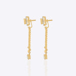 Solara Jacket Earrings in 14K gold with a hexagonal Polki and diamond design