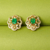 Emerald Floral Luxe Studs