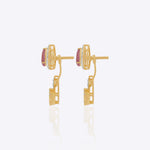 14k gold jacket earrings with Polki and diamonds, wearable as studs or full jackets.