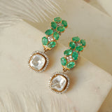 Emerald Dreams Polki Diamond Earrings