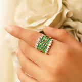 Regal Green Diamond Ring