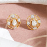 Golden Aura Polki Diamond Earrings