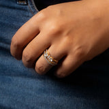 Radiant Bow Ring in 14K gold with a whimsical bow motif on interlocking bands