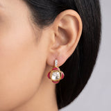 Pink Petal Polki Earrings