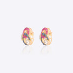 14K gold hooked earrings with Polki stones and talaf detailing