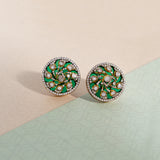 Simulant Green Polki studs