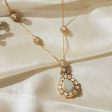 Aquamarine Petal Necklace