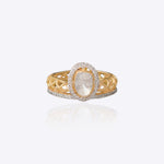 18K gold Polki Moonlit Ring with diamonds inspired by moonlight.