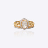 18K gold Polki Moonlit Ring with diamonds inspired by moonlight.