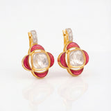 Pink Petal Polki Earrings