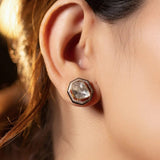 Regal Polki Diamond Enamel Ear Studs