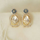 Aura Polki Diamond Stone Earrings