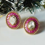 Scarlet Spark Polki Earrings