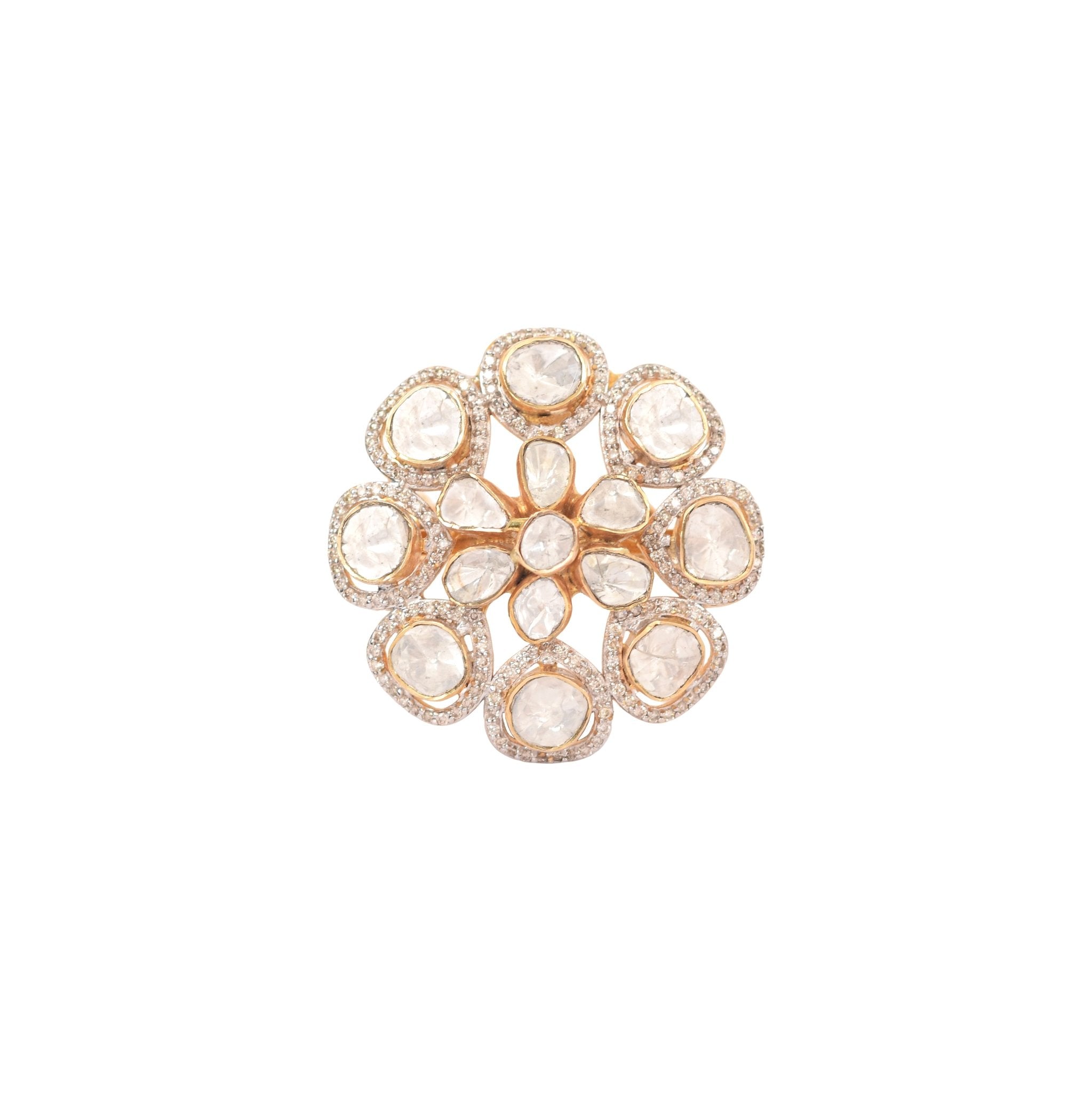 Celestial Diamond Polki Ring in fine starry motif