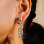 14k gold detachable Polki diamond earrings, wearable long or as studs.