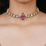 Pink Ellipse Choker