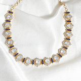 14k gold necklace with polkis and talaf stones, a testament to refined taste and timeless allure.