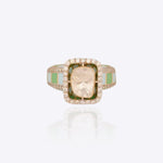 Gold ring with vibrant enamel detailing in a smooth, graceful band.