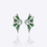14K gold half-floral earrings with a two-tone finish.