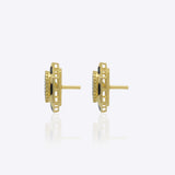 Ringlet Polki Studs in 14K gold with an oval polki and gold halo