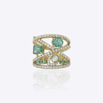 Modern Polki diamond ring in 14K gold with a soft, sculptural finish.