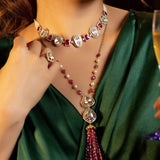 Ruby Tassel Polki Necklace